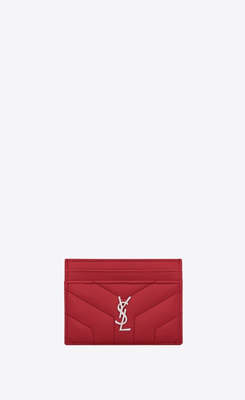 Loulou card case in matelassé "y" leather"